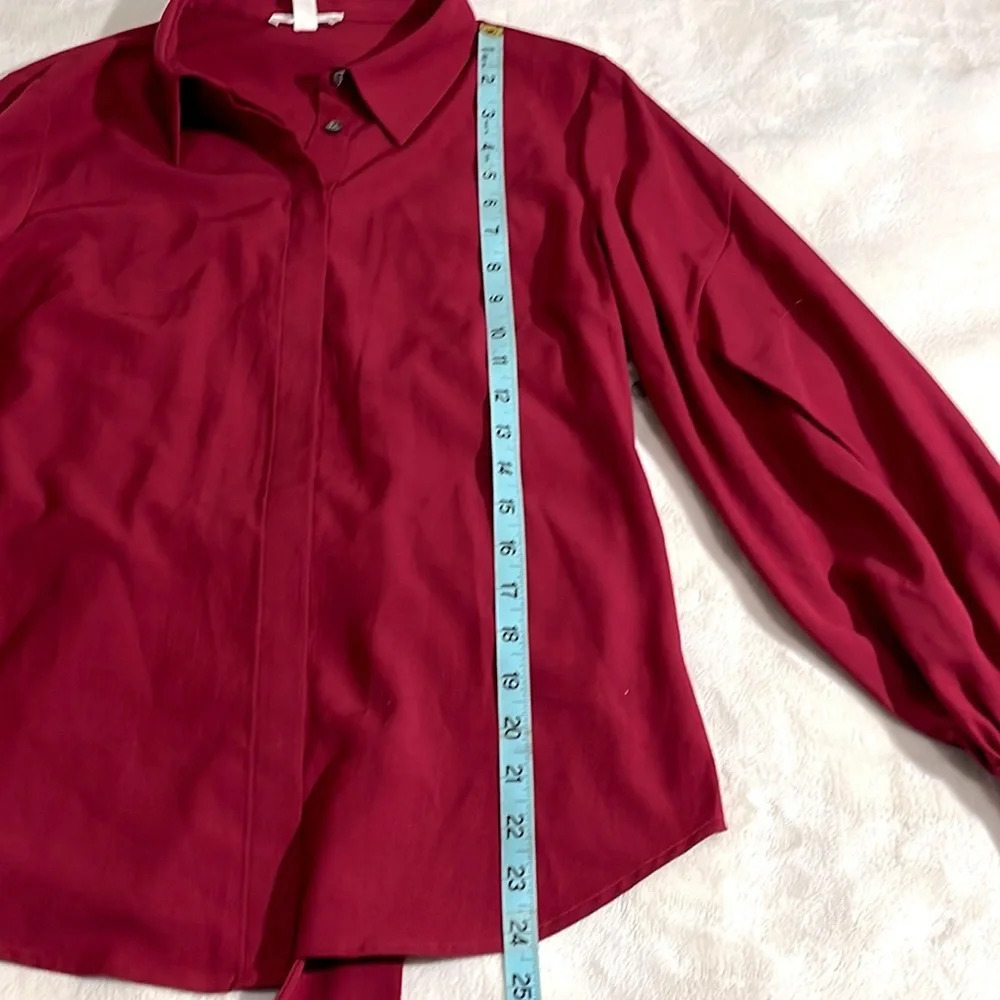 RILEY & RAE Camille Tie-neck Blouse, Created For Macy's In Heritage Red XS - Picture 10 of 12